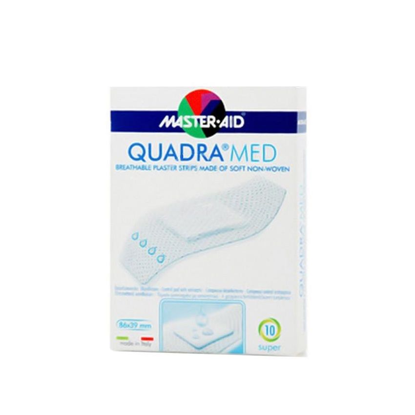Master Aid Quadra Med Super Dermoactive Bandages, 86x39mm, Pack of 10