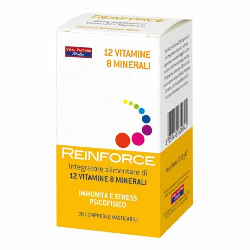 Masticabili Rinforzo: 12 Vitamine + 8 Minerali - 30 Compresse