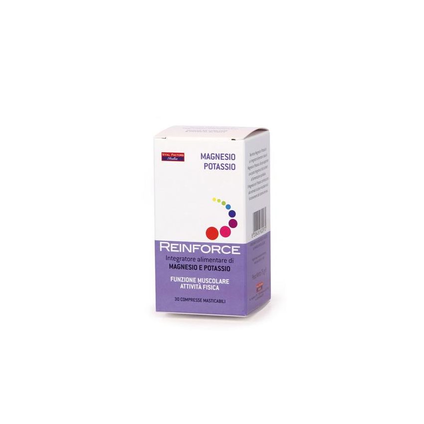 Magnesio Potenziato e Potassio 30 Compresse Masticabili Reinforce
