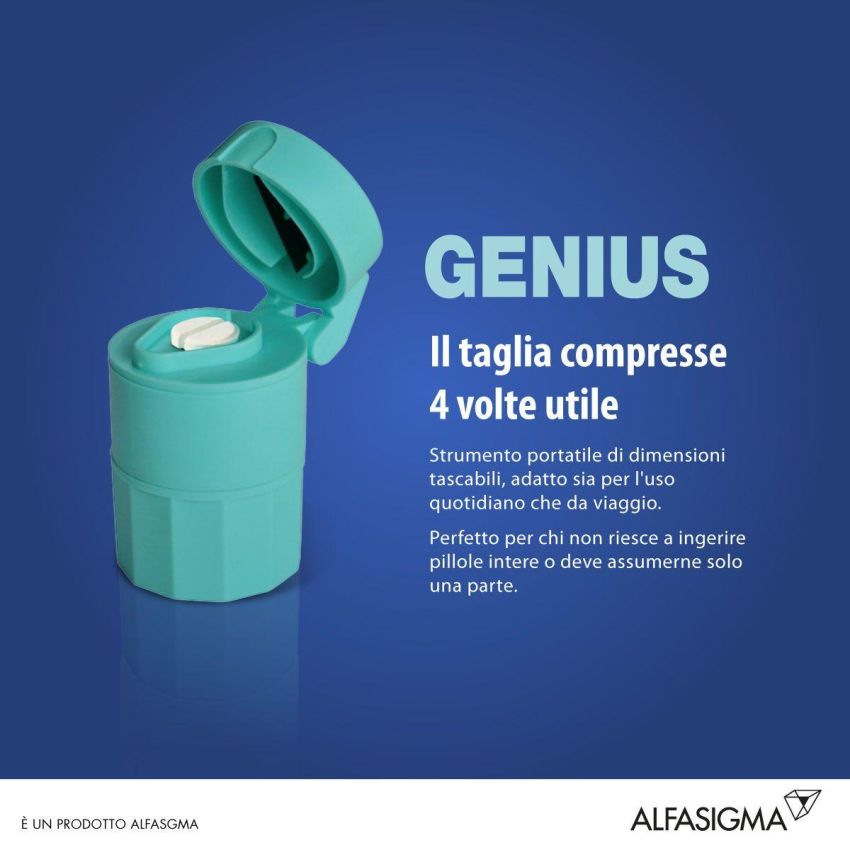 Genius Taglia Pillole con Porta e Frantuma - 1 Pezzo
