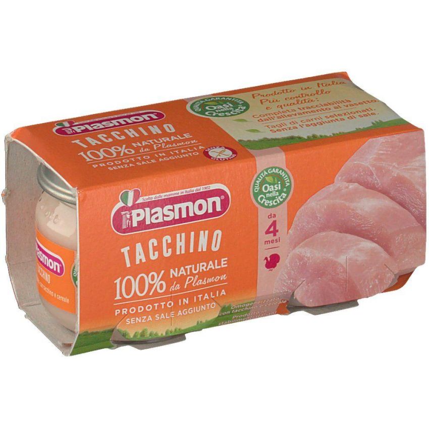 Plasmon Omogeneizzato di Tacchino, Pack da 2x80g