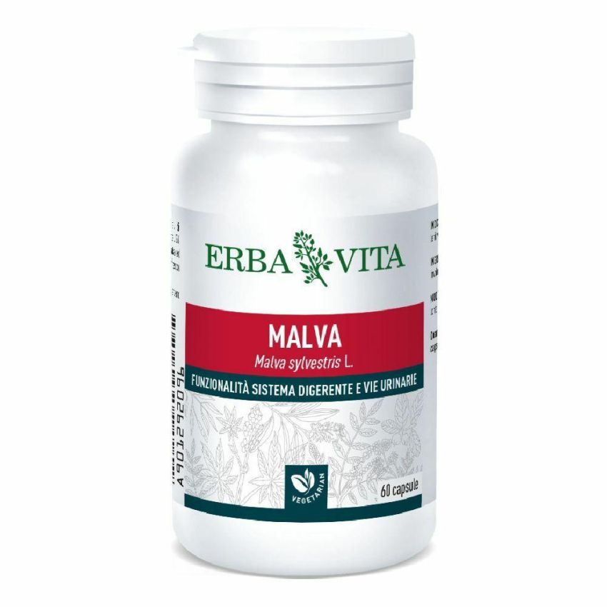 Erba Vita - Capsule di Malva, Confezione da 60 Pezzi