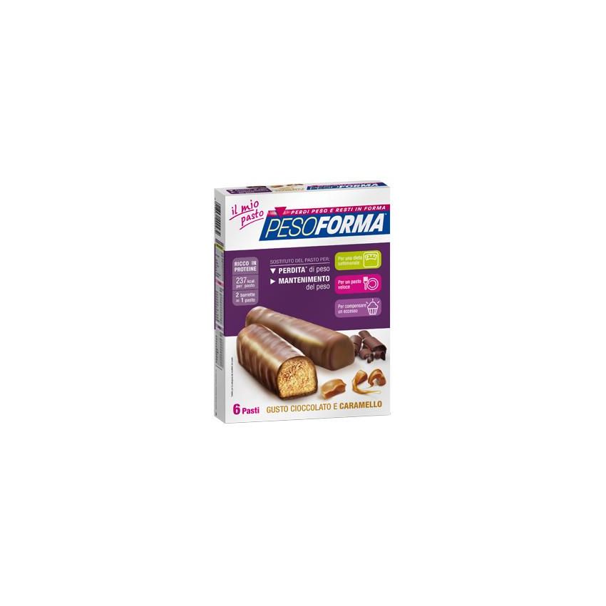 Barrette Pesoforma al Cioccolato Caramello - Confezione da 12 Pezzi