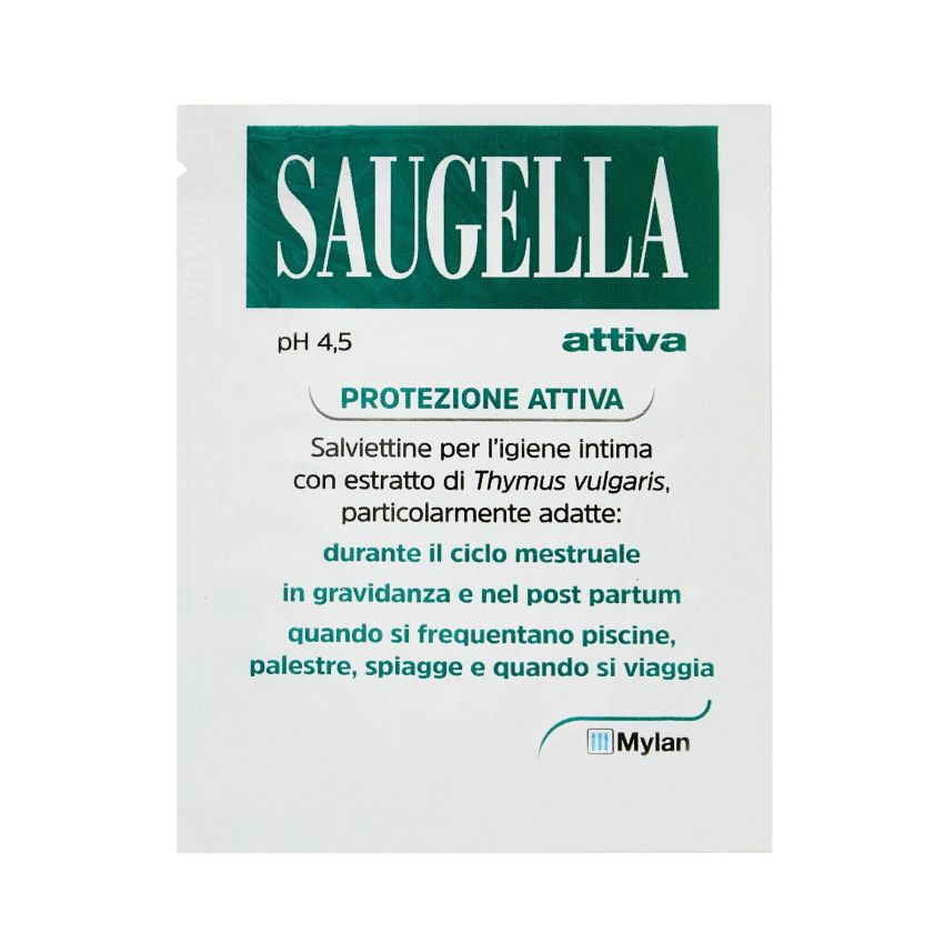 Saugella Attiva Salviette Detergenti Intime - Confezione da 10 Pezzi