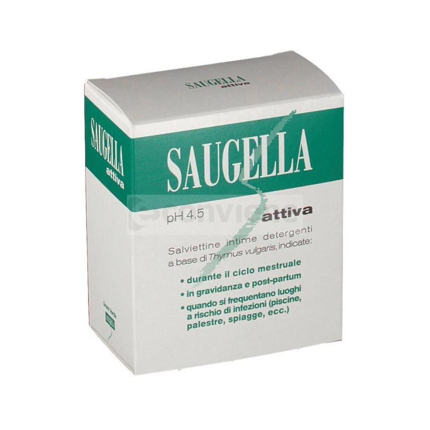 Saugella Attiva Salviette Detergenti Intime - Confezione da 10 Pezzi