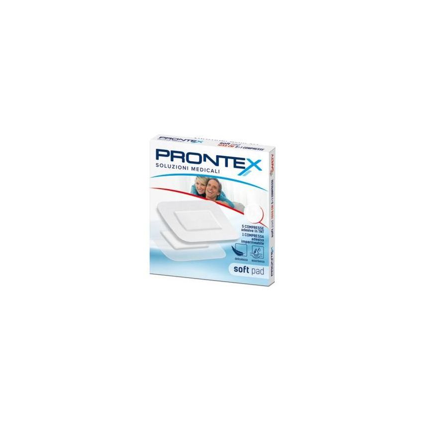 Prontex Soft Pad - Garza Compressa Morbida, 10x8 cm, Pacco da 6 Pezzi