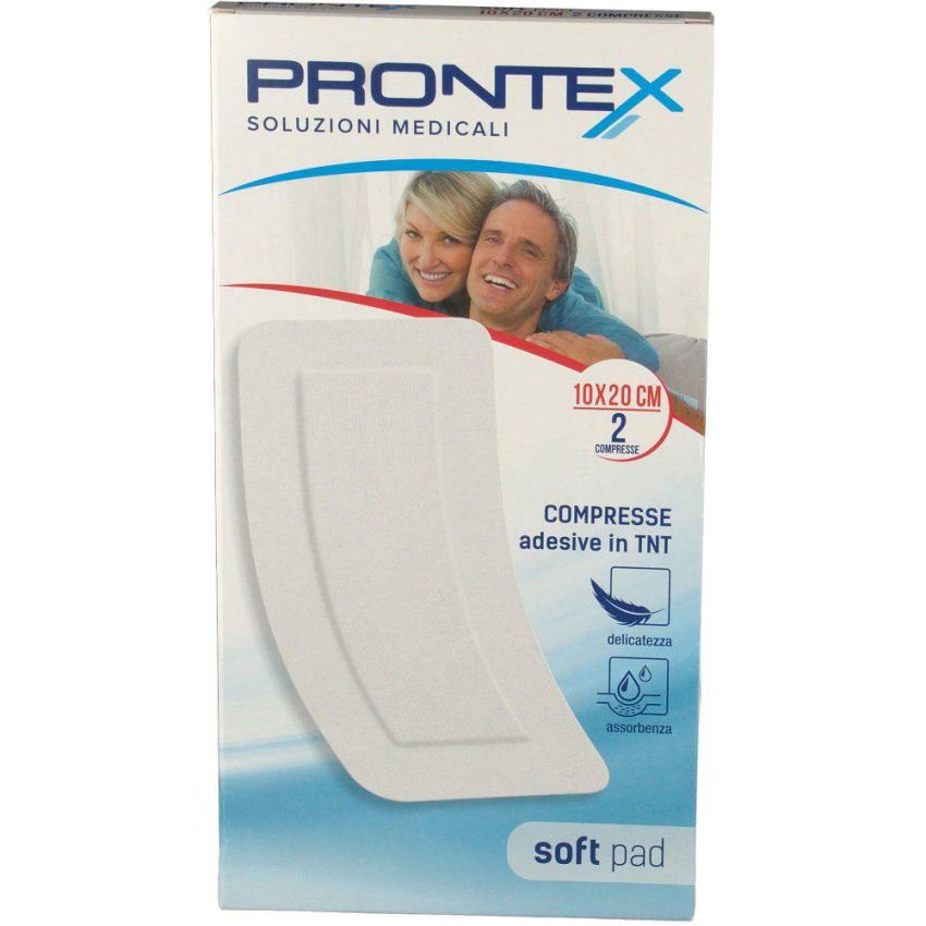 Prontex Soft Pad - Garza Compressa 10x20cm, Confezione da 2 Pezzi