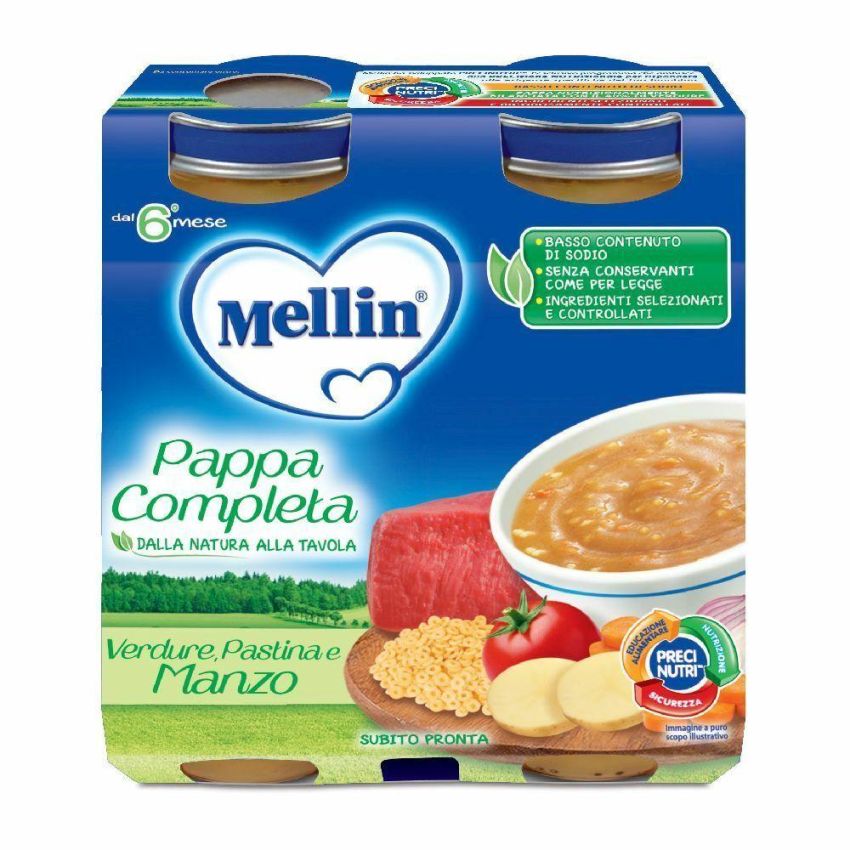 Mellin Pappa Completa al Manzo - Confezione da 2x250g