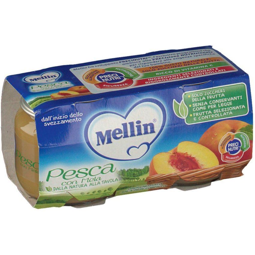 Mellin Omogeneizzato di Pesca - Pacco doppio da 100g
