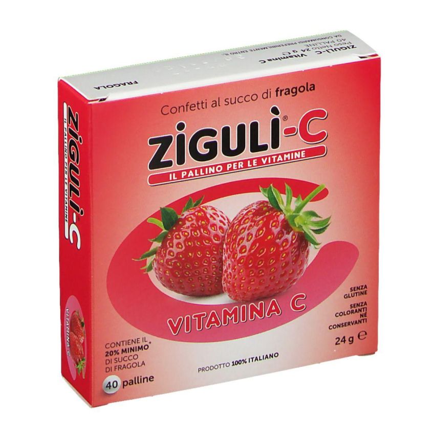 Ziguli C Fragola - Confetti alla Fragola - Pacchetto da 40 Pezzi