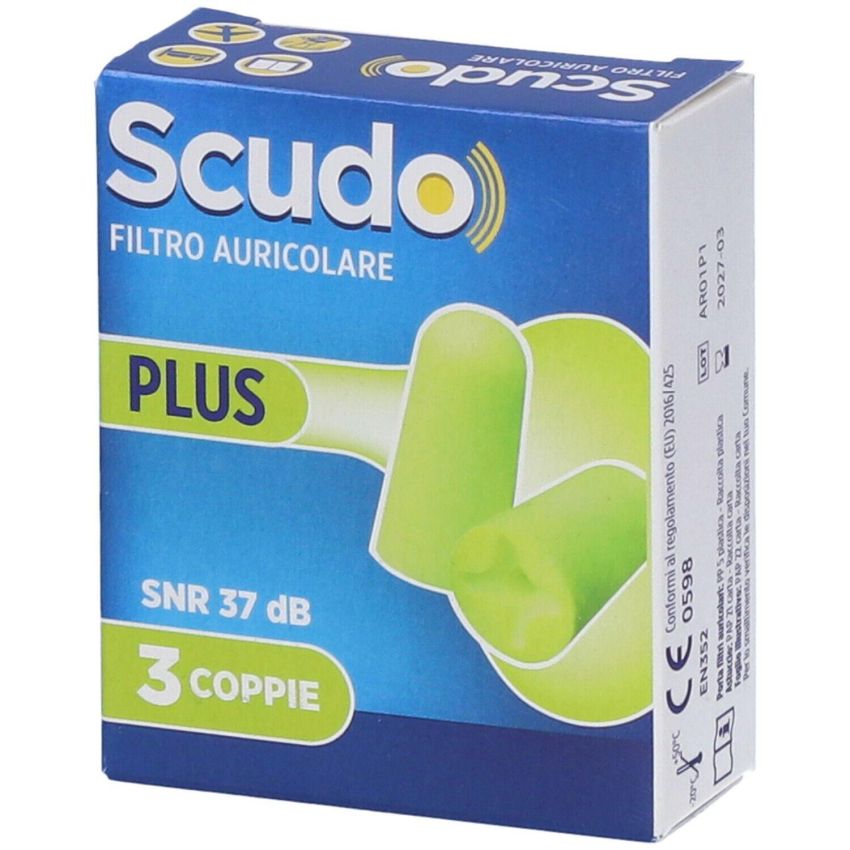 Scudo Plus Earplug - Set di 3 Coppie (6 Pezzi)