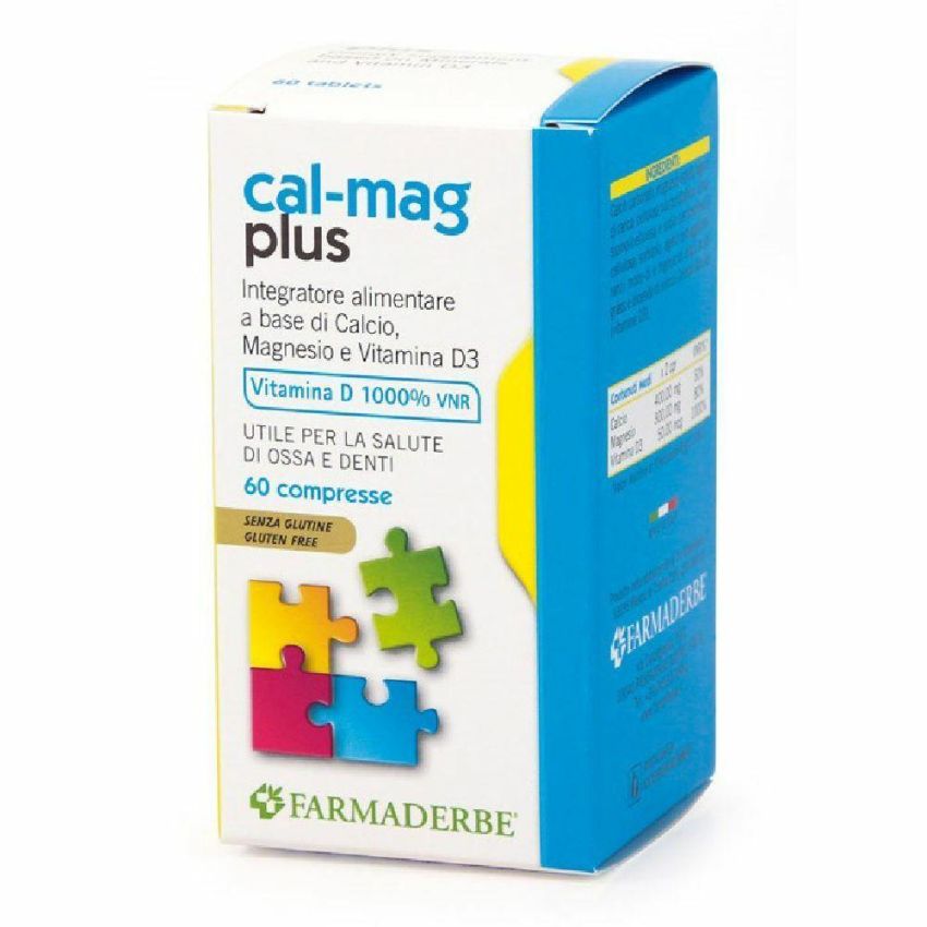 Calmag Plus - Integratore di Calcio e Magnesio, 60 Compresse