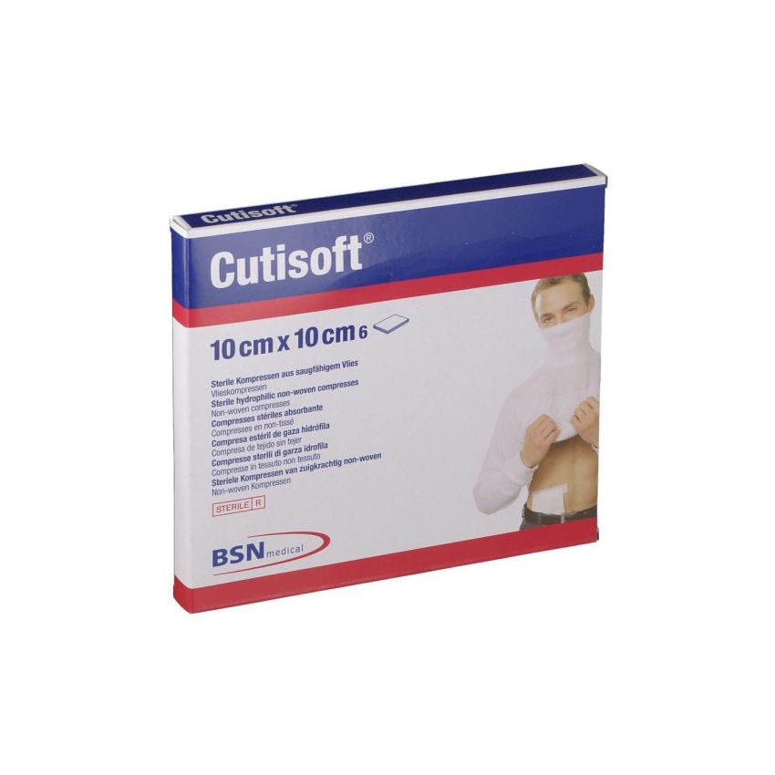Cutisoft Garza Idrofila Non Tessuta Compressa - 10x10cm, 6 Pezzi