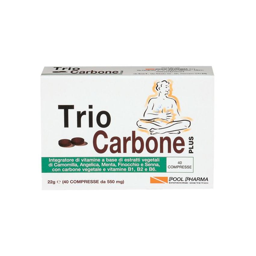 Triocarbone Plus - Integratore Digestivo, 40 Compresse