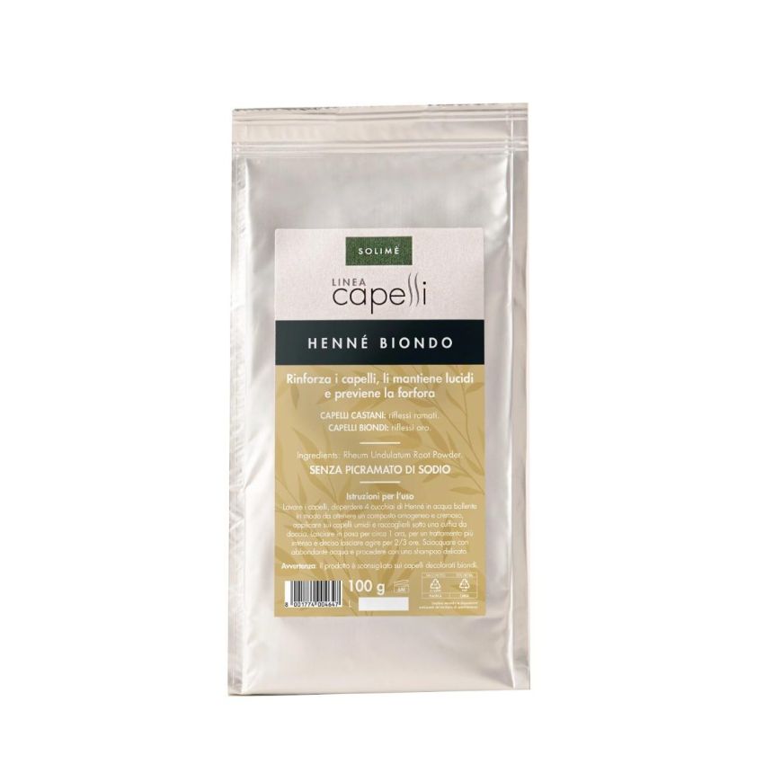 Solim Henné per Capelli, Biondo Naturale, 100g