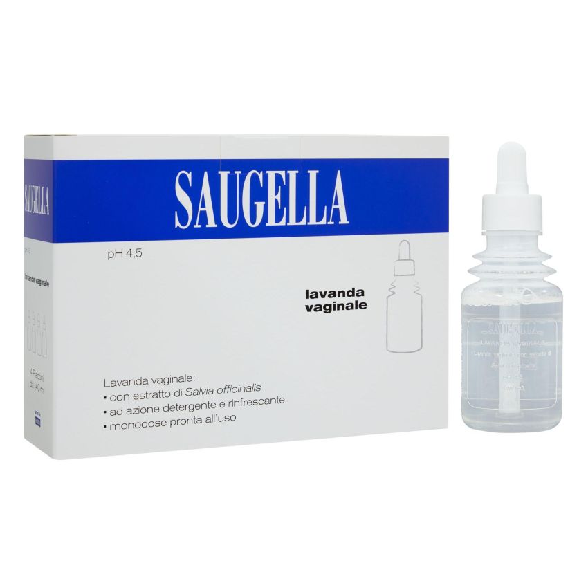 Saugella Kit da 4 Flaconi di Soluzione Lavanda Vaginale, PH 4.5, 140 ml