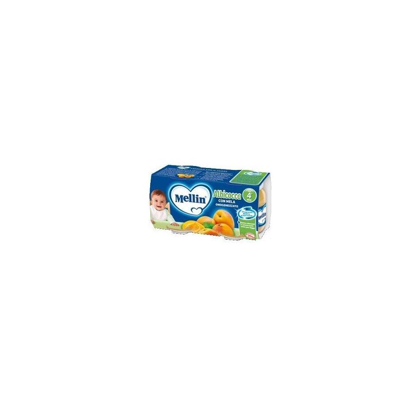 Mellin Albicocca Omogeneizzata - Pacco da 2, 100g ciascuno