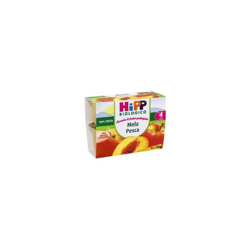 Hipp Bio Mela e Pesca Frutta Grattugiata Biologica 4x100g