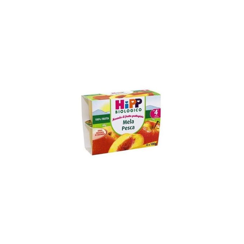 Hipp Bio Mela e Pesca Frutta Grattugiata Biologica 4x100g