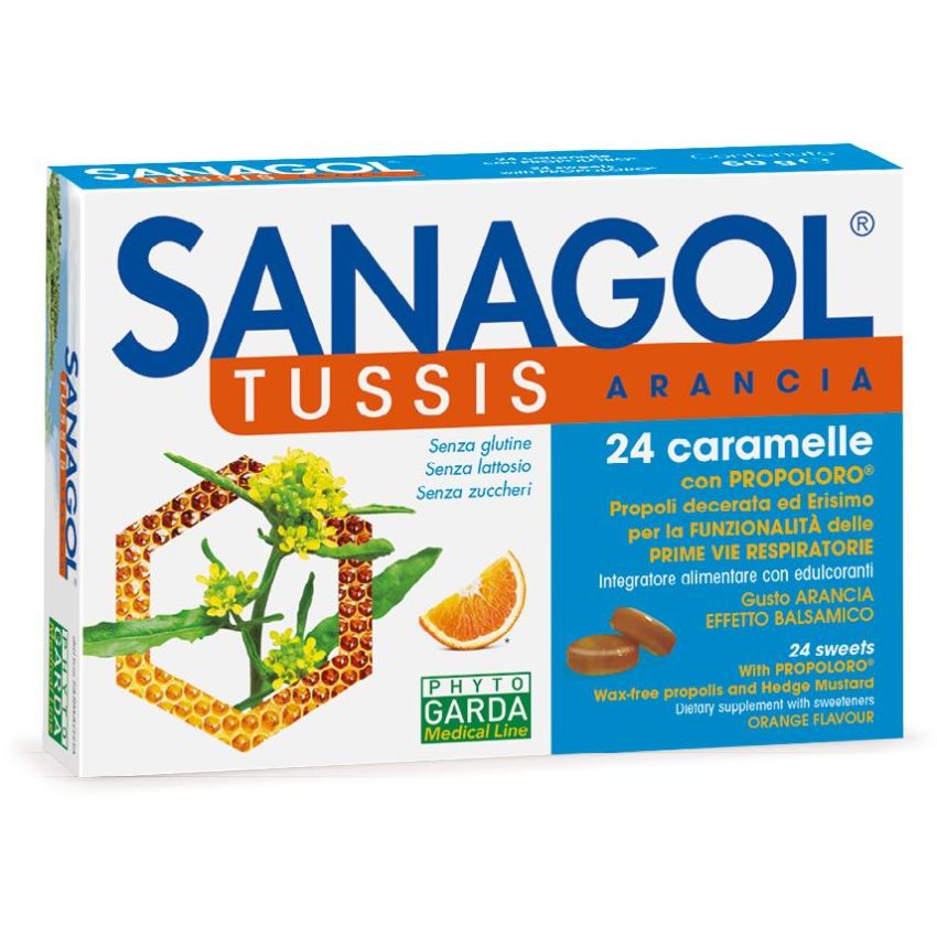 Sanagol Tussis 24 Caramelle Sapore Arancia