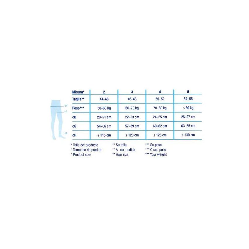 Jobst Collant Compressivo Naturale Opaco 15-20mmHg, Taglia 5