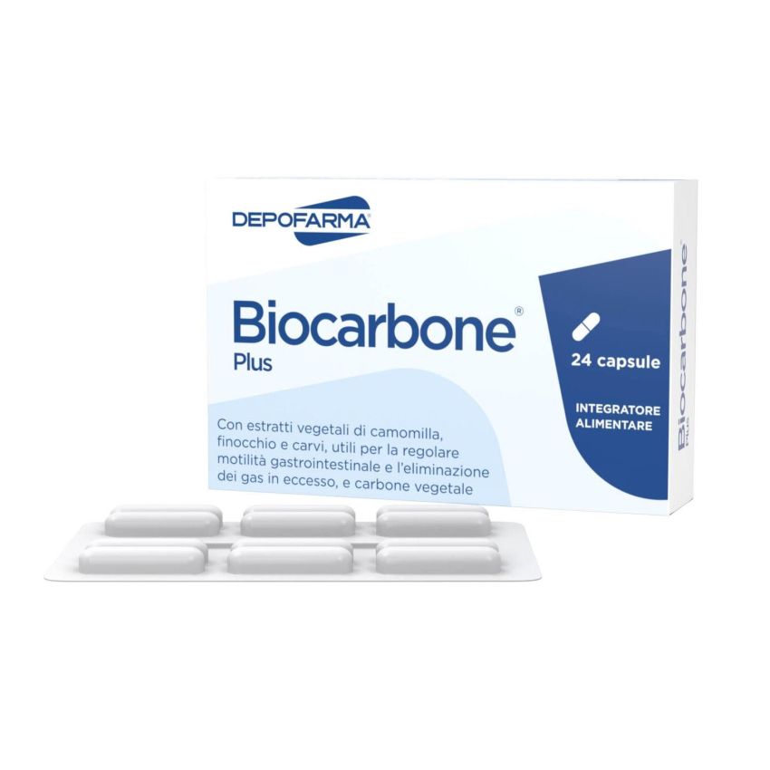 Biocarbone Plus - Integratore di Carbone Attivo, 24 Capsule