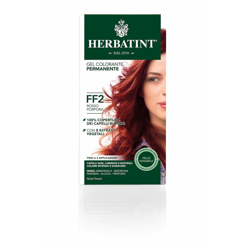 Herbatint Tinta Permanente per Capelli in Gel, FF2 Rosso Porpora, 150ml