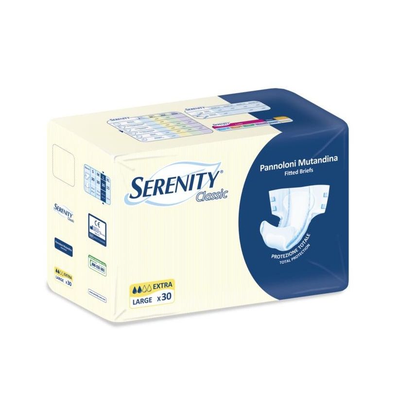 Serenity Classic Mutandine Pannolone Extra, Taglia L - Pacco da 30 Pezzi