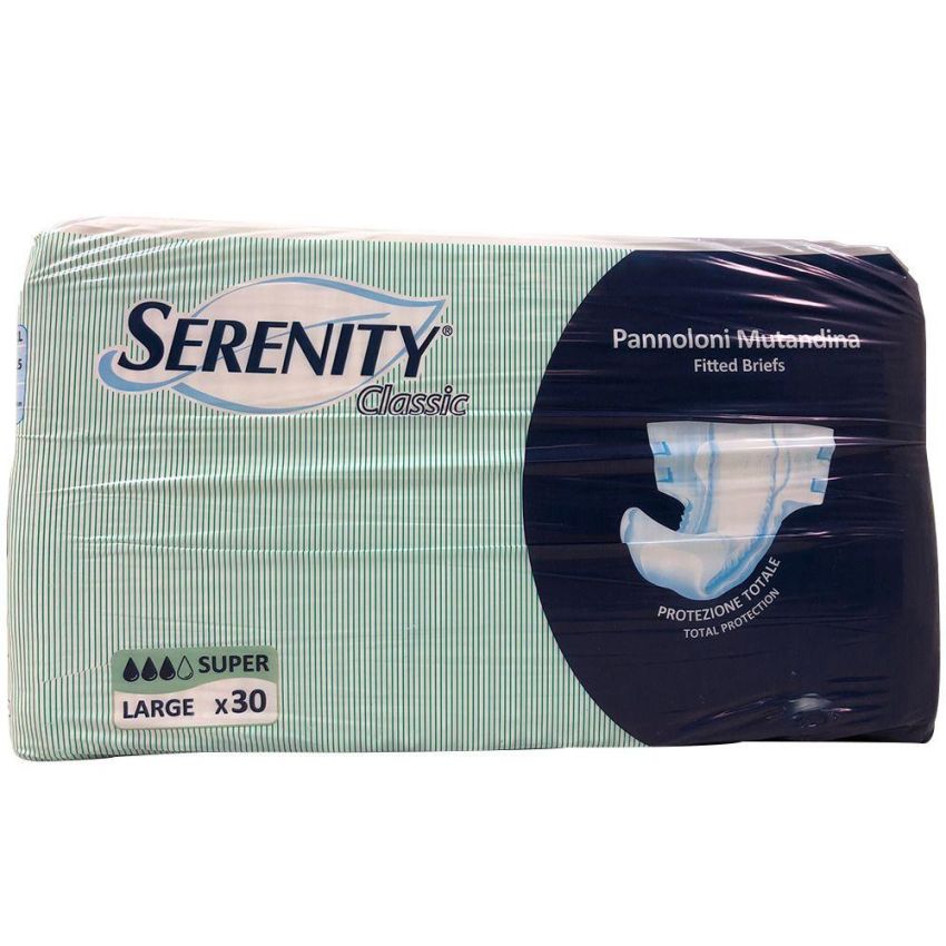 Serenity Classic Mutandine Assorbenti Taglia L, Pacco da 30 Pezzi