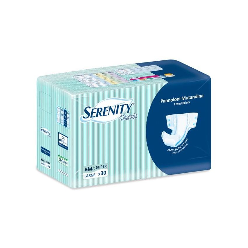 Serenity Classic Mutandine Assorbenti Taglia L, Pacco da 30 Pezzi