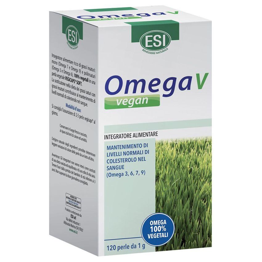 Omega V Vegan - Integratore di Omega in Perle, 120 Pezzi