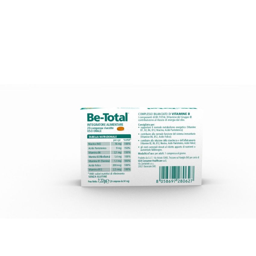 Be-Total Plus Integratore Energizzante per Adulti - 20 Compresse