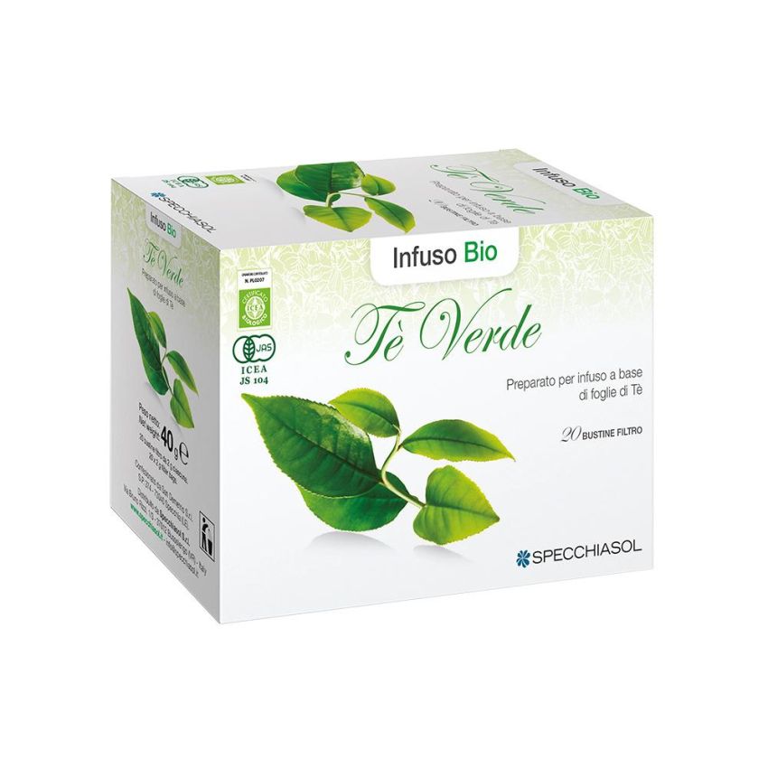 Specchiasol Tisana al Tè Verde - Infuso Naturale in 20 Buste