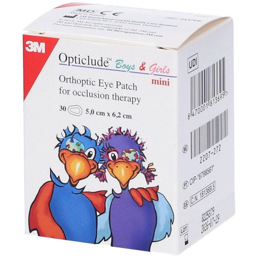 Opticlude Mini Cerotti Colorati per Bambini 5x6cm, Pacco da 30 Pezzi