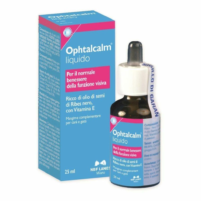 Ophtal Calm - Gocce di Olio per Occhi di Cani e Gatti, 25ml