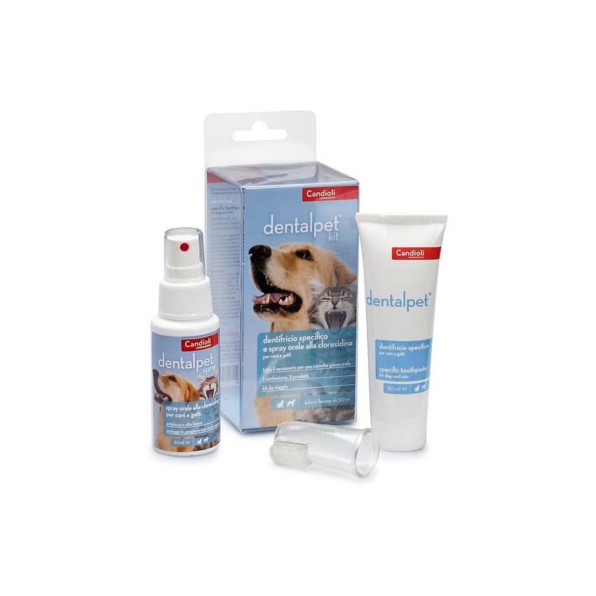 Kit Igienico per Animali DentalPet - Dentifricio, Spray e Ditale 50ml