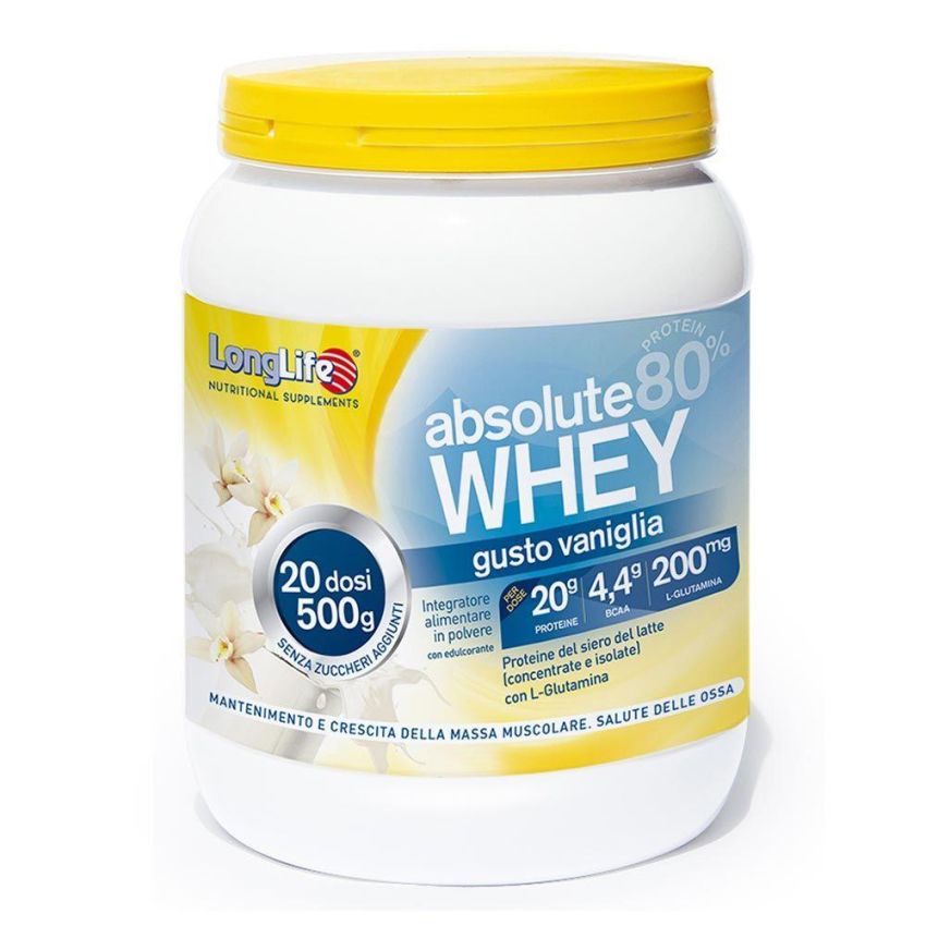 Absolute Whey Proteina Longlife alla Vaniglia, 500g