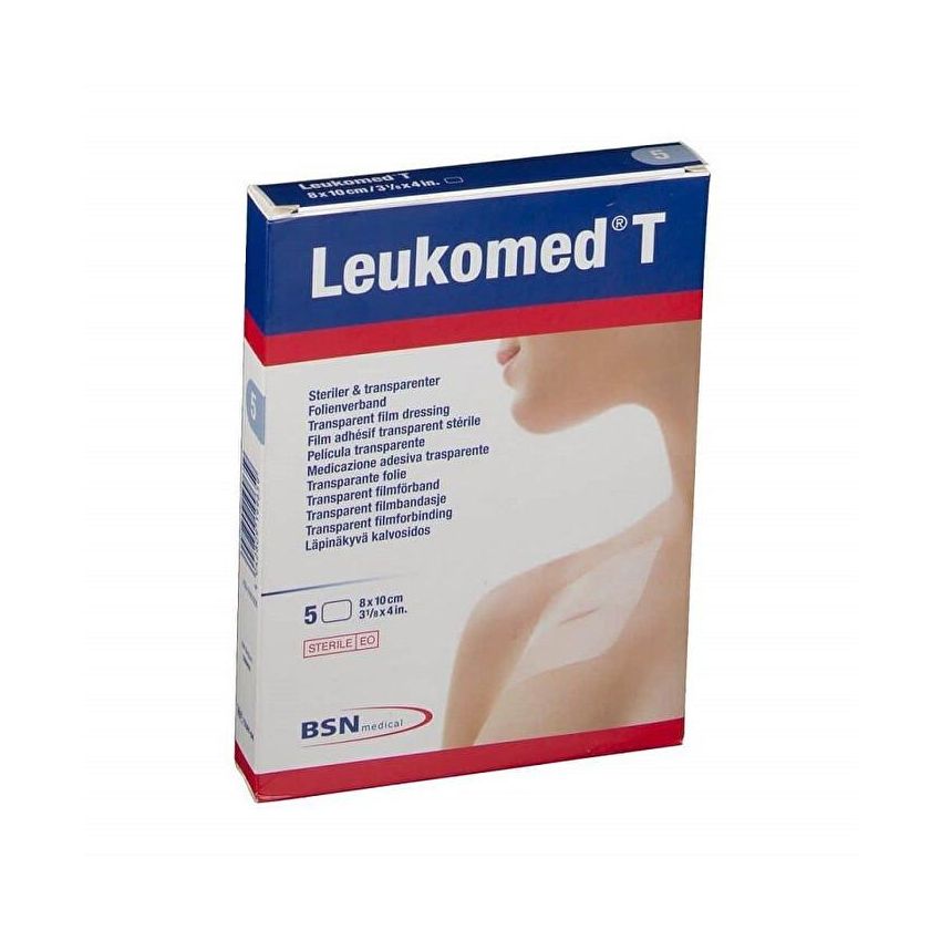 Leukomed T - Medicazione Adesiva Trasparente 8x10cm, 5 Pezzi
