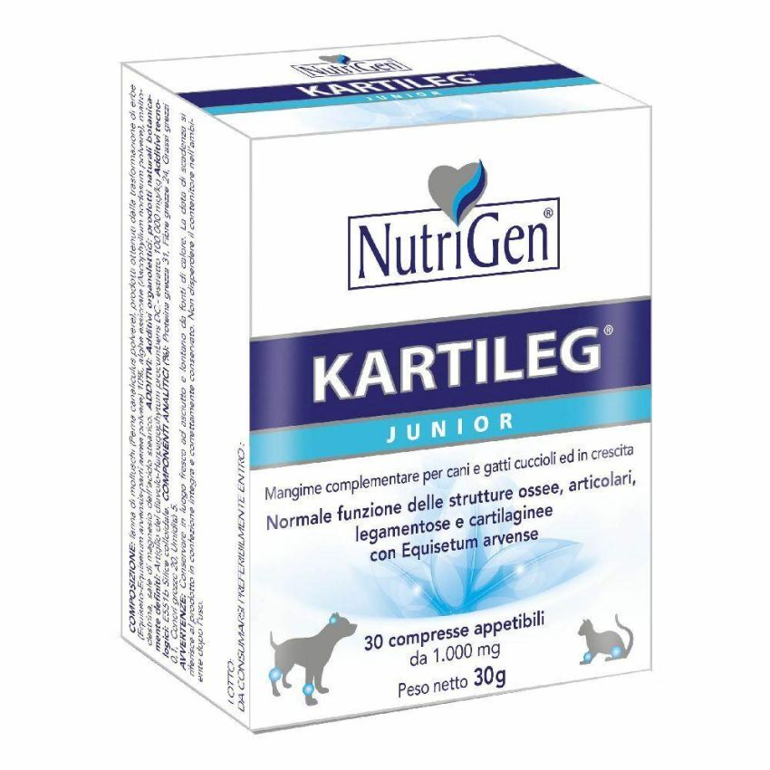 Kartileg Junior - Integratore Nutrizionale per Cani e Gatti, 30 Tavolette