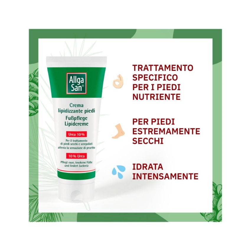 AllgaSan Crema Idratante Intensiva con Urea per Piedi Secchi - 100ml