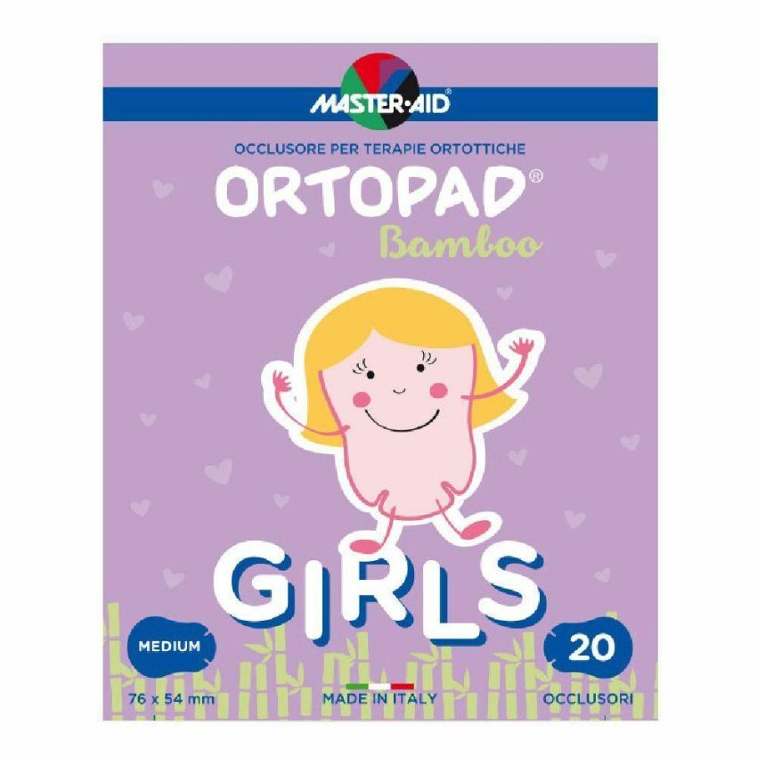 Ortopad Bamboo Medium - Cerotti Ortottici per Ragazze, 20 Pezzi