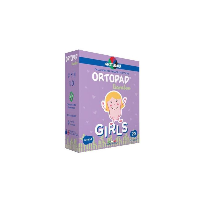 Ortopad Bamboo Medium - Cerotti Ortottici per Ragazze, 20 Pezzi
