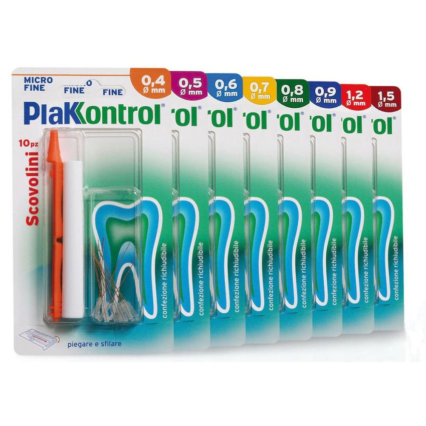 Plakkontrol Spazzolini Interdentali da 0.4mm - Confezione da 10 Pezzi