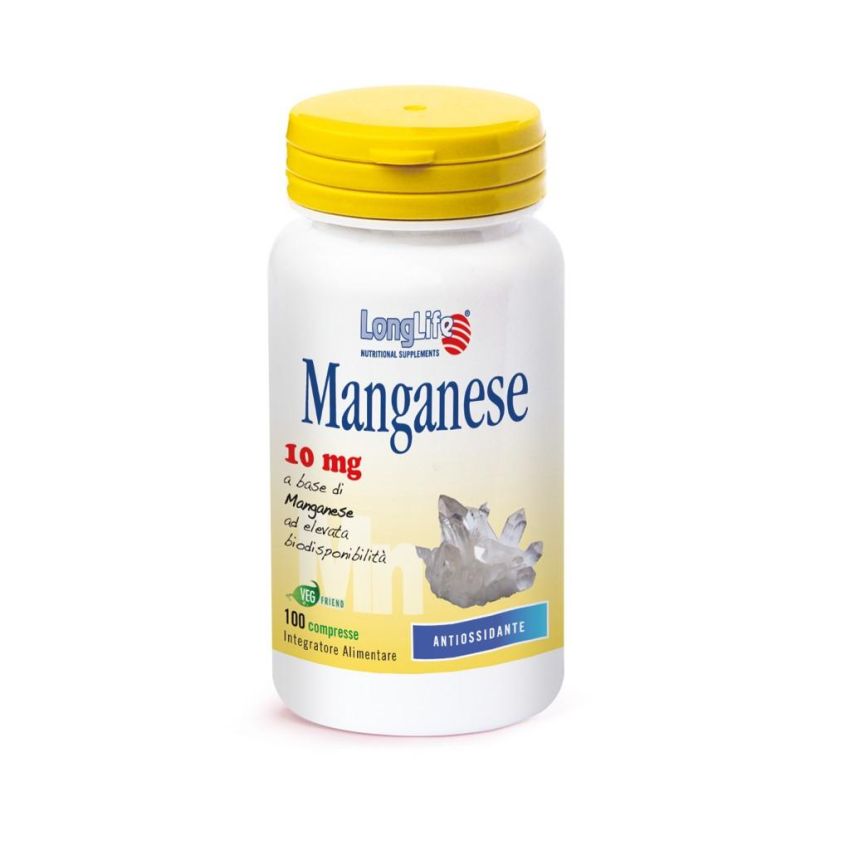 LongLife Manganese Supplemento di 10mg - 100 Compresse