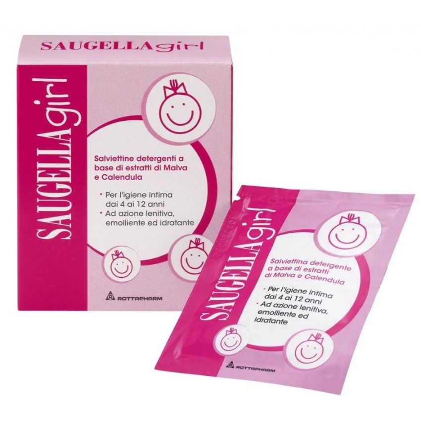 Saugella Girl - Salviette Intime in Bustine, Confezione da 10