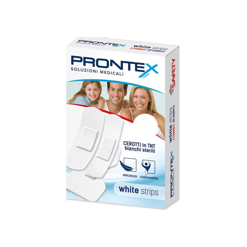Cerotti Prontex White Strips TNT di Grandi Dimensioni - Pacco da 12 Pezzi