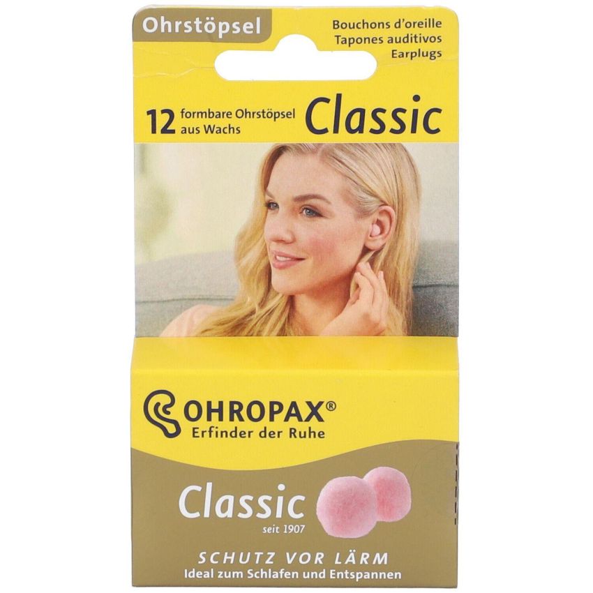 Ohropax Tappi Auricolari in Cera, Confezione da 12 Pezzi