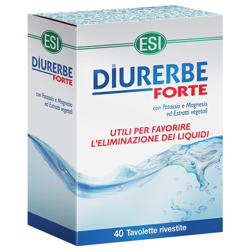 Diurerbe Forte - Integratore Diuretico in Tavolette, 40 Pezzi
