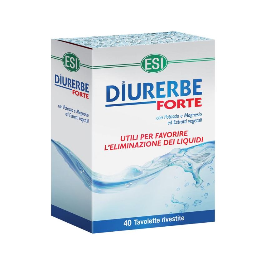 Diurerbe Forte - Integratore Diuretico in Tavolette, 40 Pezzi