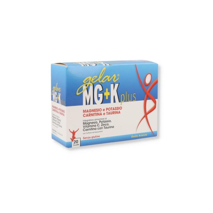 Gelar Mg+K Plus - Supplemento di Magnesio e Potassio, 20 Bustine